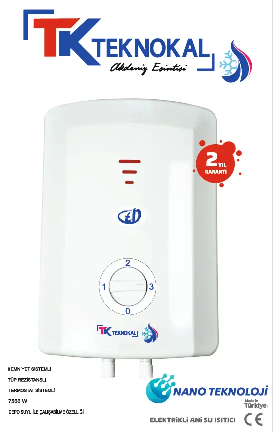 ELEKTRİKLİ ANİ SU ISITICI - BANYO ŞOFBENİ- KROM REZİSTANSLI