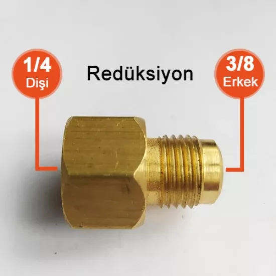 REDÜKSİYON 1/4 DİŞİ  - 3/8 ERKEK DÜŞÜRÜCÜ ÜNYON