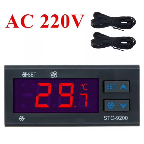 STC-9200 ELİTECH DİJİTAL TERMOSTATI FAN KONTROLLÜ SOĞUTMA DEFROST  ÇİFT PROB İŞLEMCİ
