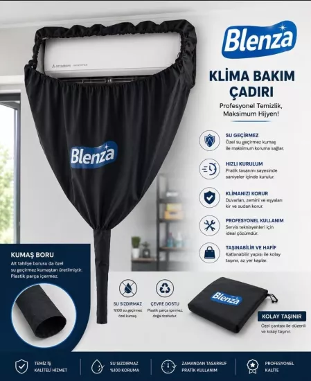 Klima Temizleme Bezi – Klima Temizlik Çadırı – Ev Tipi Klima Yıkama Koruma Seti SPLİT TİPİ KLİMA TEMİZLEME KİTİ